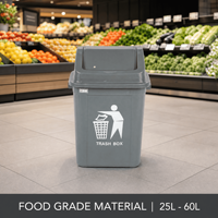 Mini poubelle compacte en PEHD avec couvercle à bascule, portable, écologique, 20-60L, pour intérieur/extérieur, avec capteur, pédale de tri et fixation murale