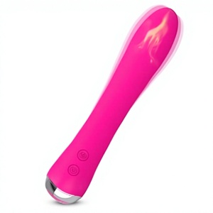 Massaggiatore Vibrante Riscaldante in Silicone Rosa, Giocattolo per Adulti, Design Curvo Ergonomico per Donne e Coppie - Product Image 1