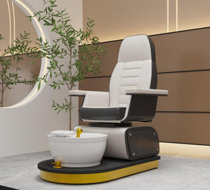 Muebles de Salón de Belleza Modernos y Lujosos, Silla de Pedicura Eléctrica con Spa para Pies, Masaje con Rodillos/Amasamiento/Vibración, Metal y PU, Sin Tuberías - Product Image 2