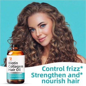 Aceite Capilar con Biotina y Colágeno OEM, 4 FL.OZ, Producto <span class=keywords><strong>de</strong></span> Belleza para el Crecimiento del Cabello, Reduce la Caída del Cabello, Nutre el Cabello, Controla el Frizz, Mejora el Aspecto - Product Image 2
