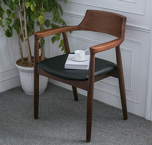 Sillón Moderno de Madera para Interiores, Estilo Nórdico, Asiento Acolchado, Silla de Comedor de Madera Maciza para Hogar y Restaurante - Product Image 2