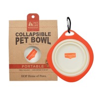 LELOTE Bol pliable pour chien 320 ml en TPR, bol de voyage portable pour animaux de compagnie avec mousqueton, eau et nourriture, léger 42 g, pliable pour l'extérieur