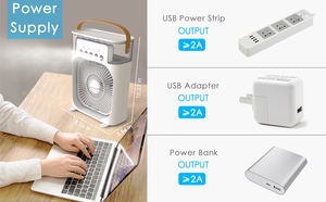 Ventilateur Rafraîchisseur d'Air Portable de Bonne Qualité avec Pulvérisation de Brume d'Eau et Veilleuse (Chambre à Glace, Poignée de Transport) – Direct Usine - Product Image 5