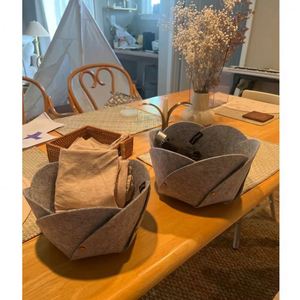 Cesta de almacenamiento de fieltro Organizar perfecto para salas de estar y decoración de escritorio elegante - Product Image 3