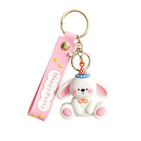 Llavero de Goma con Diseño de Animales de Dibujos Animados, Panda, Conejo, Elefante, Perro, Colgante para Mochila Escolar, Recuerdo de Fiesta, Regalo Promocional