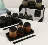 Bougie parfumée à la cire de soja et diffuseur de parfum de luxe, ensemble cadeau premium pour la décoration de la maison, hôtels parfumés