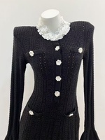 AIMEISI Vente en gros Livraison rapide Robes courtes en tricot pour femmes élégantes décontractées à manches longues en crochet