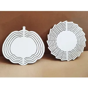 8 Inch 10 Inch Garden Decoration 3D Hanging Creative Ornament Round Sublimation Blank Hanging Aluminum Wind Spinner