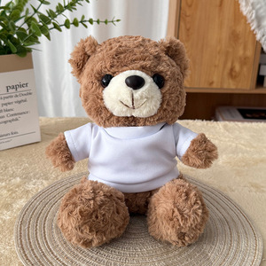 Campione gratuito personalizzabile orsacchiotto t-shirt morbido soffice peluche di peluche con fodera in rete Logo personalizzato alla rinfusa - Product Image 1