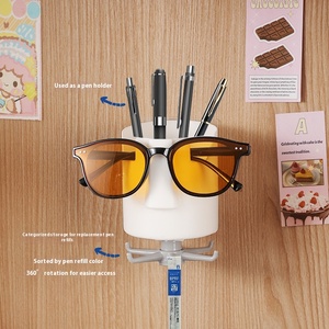 خزانة بلاستيكية متعددة الوظائف من طبقة واحدة منظم معلق رف نظارات خطاف دوار للتعليق على الجدار لغرفة المعيشة - Product Image 2