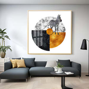 الزجاج الأسود الذهبي الحديث الشمال لا تزال الحياة جدار الفن الإطار الألومنيوم اللوحة للمكتب أو ديكور الفندق - Product Image 3