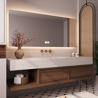 Ensembles de meuble de vanité de salle de bain double évier flottant moderne de style haut de gamme avec évier