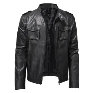 Oem Biker Jack Leren Heren Koeienhuid Echt Leren Jack Heren Mode Leren Jassen