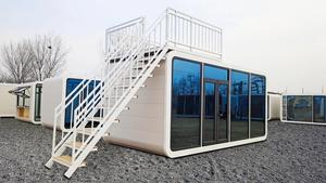 Popolare <span class=keywords><strong>Casa</strong></span> Capsula Spaziale per Esterni, Cabina <span class=keywords><strong>Mobile</strong></span> Utilizzabile per Hotel e Campeggi, Cabina Apple a Due Piani in Acciaio, Soggiorno Moderno - Product Image 2