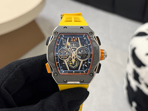Racing Series 65-01 Men <b>Watch</b> 48mm Tonneau <b>Case</b> Rubber Strap Digital Mechanical Wristwatch - Product Image 6