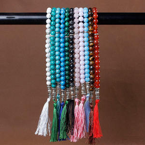 Ciondolo <span class=keywords><strong>con</strong></span> Nappa di Perle in Agata Nera Naturale, 33 Perle di Preghiera, Tasbih Islamico Musulmano, <span class=keywords><strong>Rosario</strong></span> Allah, Gioielli per Meditazione Uomo Donna - Product Image 1