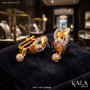 Boucles d'oreilles clipsables en or 18 carats de qualité supérieure pour femmes, serties de diamants, design tendance et élégant pour un usage quotidien et traditionnel, option cadeau - Product Image 5