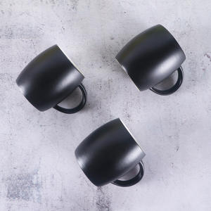 Nordic <b>Ceramic</b> <b>Mug</b> Black Solid Color Minimalist Design For Drinks Gift Use Single Piece HB 001 - Product Image 2