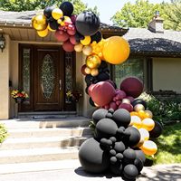 Kit Dekorasi Balon Tema Sekolah Penyihir dengan Balon Lateks Hitam Kuning Emas dan Balon Foil Bintang Snitch