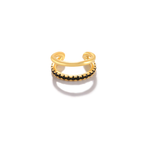 Pendientes de Plata de Ley S925 de Doble Capa con Incrustaciones de Diamantes, Diseño Creativo y Moderno, Estilo Ear Cuff, Tendencia 2023 - Product Image 1