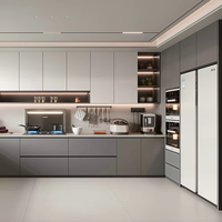 Armoires de cuisine modernes en bois massif modulaires et personnalisables, écologiques, finition acrylique, solution complète pour villa et hôpital