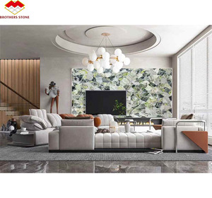 Jade de glace Marbre émeraude froid Jade vert de glace Marbre de luxe Pierre <span class=keywords><strong>Primavera</strong></span> Lux Beauté naturelle Panneau mural en marbre ardoise verte - Product Image 4