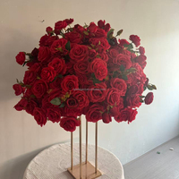 EG-FB-RD05 Nouveauté 2026 – Boule de fleurs artificielles 5D faites à la main, roses bordeaux, grande taille 80 cm, pour centres de table de mariage et décorations