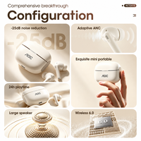 Écouteurs intra-auriculaires AOC ACT2615 ANC TWS, 6.0, diaphragme composite de 13 mm, écouteurs sans fil, logo personnalisé, vente en gros OEM ODM