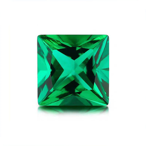 Émeraude synthétique hydrothermale taille princesse certifiée GRC, prix par carat, pierre précieuse en gros pour la fabrication de bijoux - Product Image 1