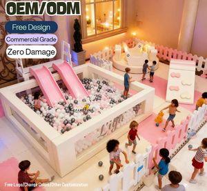 Aire de jeux intérieure aux couleurs pastel, espace ludique <span class=keywords><strong>rectangulaire</strong></span>, <span class=keywords><strong>piscine</strong></span> à balles, ensemble de balles en mousse, <span class=keywords><strong>piscine</strong></span> à balles, fête de jeux, équipement de location de terrain de jeux - Product Image 2