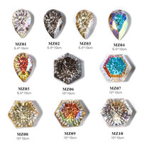 Nouveaux strass K9 en relief à dos plat, forme cœur et goutte d'eau, cristal AB brillant, diamants pour ongles, pierres de décoration 3D pour nail art DIY