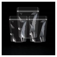 Sachet d'emballage alimentaire refermable en Mylar transparent avec fermeture éclair, pochette autoportante en plastique pour aliments