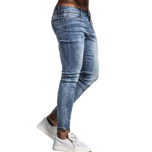 OEM <span class=keywords><strong>Jeans</strong></span> Skinny elasticizzati taglio stivale da uomo High Street <span class=keywords><strong>Super</strong></span> <span class=keywords><strong>Stretch</strong></span> con decorazione con bottone rivetto ricamato - Product Image 6