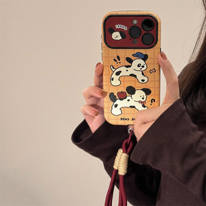 <span class=keywords><strong>Coque</strong></span> de téléphone en cuir pour iPhone 16 15 17 Pro Max 11 12, motif <span class=keywords><strong>chien</strong></span> amusant, avec dragonne, résistante aux chutes et antichoc - Product Image 2