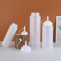 Offre Spéciale Bouteille Souple en Plastique LDPE Qualité Alimentaire de 4/8/12/16/24/32oz avec Embout Fin Long pour Emballage de Salade, Sauce, Confiture, Lotion