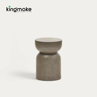Table d'appoint en ciment en forme de sablier incurvé, table basse moderne pour patio, balcon, jardin, terrasse, décoration extérieure, meubles de maison