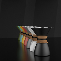 DHPO 550ML Portable en acier inoxydable verser sur l'ensemble de goutteur résistant à la rouille filtre sans papier brasseur avec couvercle cafetière en céramique