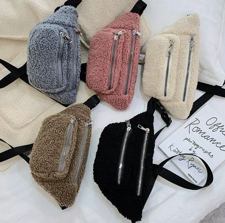 व्यक्तिगत महिलाओं उपहार गोफन पेट बेल्ट बैग कस्टम नितंब पिछाड़ी पैक आलीशान मोनोग्राम कमर बैग
