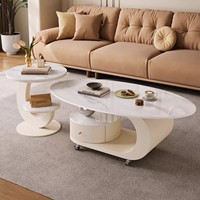 Table basse en marbre de style italien, mobile, moderne et minimaliste, multifonctionnelle, décorative, petite table de salon pour la maison