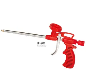 Pistola de espray de espuma recubierta de níquel con cuerpo de aleación de aluminio, pistola de calafateo