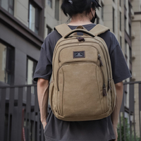 Sac à dos pour ordinateur portable en toile vintage de qualité supérieure, grande capacité, multi-poches, pour les voyages d'affaires, convient aux ordinateurs portables de 15,6 pouces, pour hommes, usage professionnel
