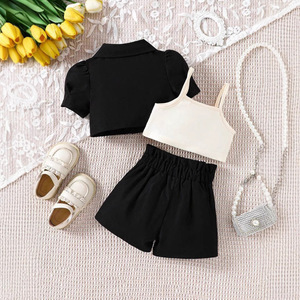 Nuovo Completo Estivo 2026 per Bambine, Set di Abbigliamento in Cotone con Maniche a Sbuffo per Bambine Piccole - Product Image 2