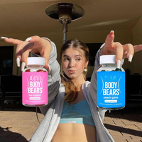 Gummies OEM sous marque privée, fournis par l'usine, pour l'équilibre hormonal adulte Bearvana, rouges et bleus, 100% purs