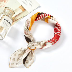 Foulard Quadrato Grande Multicolore alla Moda in Seta per Donna, <span class=keywords><strong>Bandana</strong></span> in Seta per Capelli per Ragazze - Product Image 5