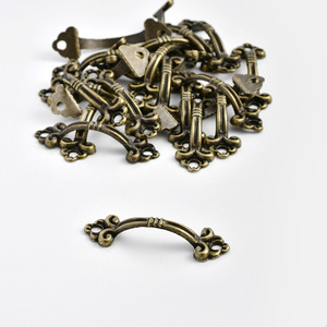 Tiradores de cajón vintage de aleación de zinc, 48 mm x 14 mm, en bronce, oro y plata, para cajas de madera, accesorios de bricolaje. - Product Image 4
