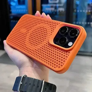 Funda Magnética Refrigerante para Teléfono, 6 Colores Opcionales, Compatible con 16 <span class=keywords><strong>Pro</strong></span> <span class=keywords><strong>Max</strong></span>, <span class=keywords><strong>14</strong></span>, 15 Plus, <span class=keywords><strong>13</strong></span>, 12 <span class=keywords><strong>Pro</strong></span>, Transpirable, con Carga Inalámbrica <span class=keywords><strong>y</strong></span> Protección Trasera - Product Image 2