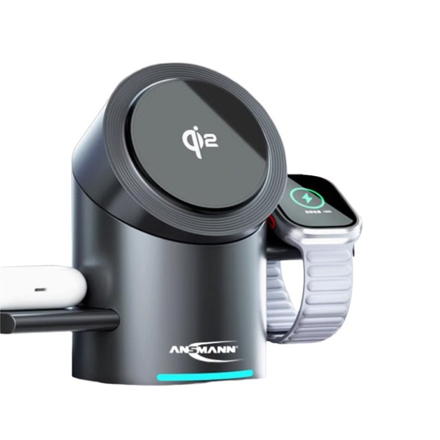 3-in-1 Fast 15W Wireless Charging Stand Multifunctional 3-in-1 Wireless Charging Station for Phone and Watch