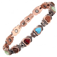 Aimeishi Joyería Fina Unisex, Brazalete de Eslabones Clásicos de Cobre Puro 99.99% con Forma Geométrica, Energía Magnética para la Salud