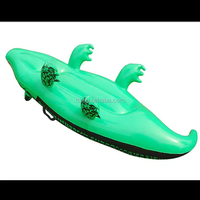 Waterhan FLT1921 Jeu d'Entretenissement Aquatique Multi-joueurs pour Fêtes, Accessoires de Jeu, Bateau Gonflable Ovale Crocodile, Piscine à Vagues en PVC
