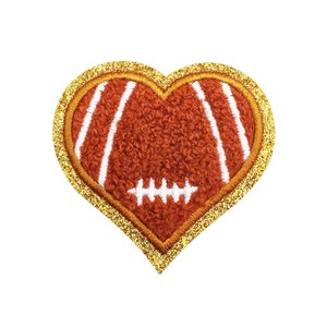 Parche de Chenilla Personalizado con Diseño de Letras de Amor y Patrón de Fútbol, Estilo Deportivo, Autoadhesivo y con Purpurina, para Ropa, Venta al por Mayor - Product Image 3